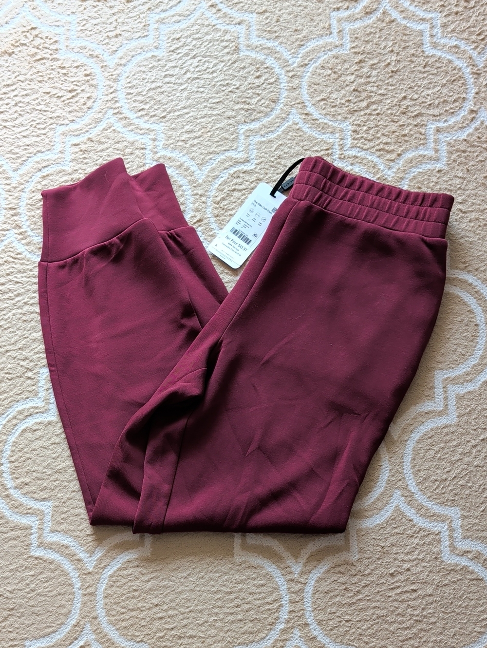 Varley Double Soft Slim Cuff Pant 27.5" Maroon NWT